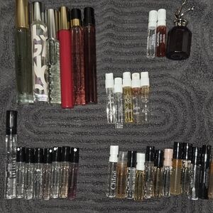 Assorted Perfume Vial Sampler - Clear & Gold Accents